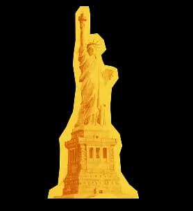 Orange Statue of Liberty Cutout